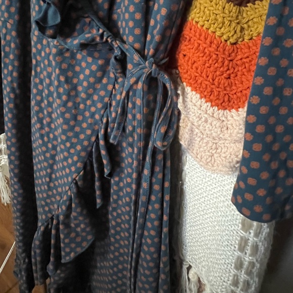 NWOT Matilda Jane Teal Reunion wrap around wrap dress long sleeve hi-low - Picture 2 of 5